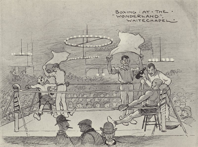 Boxeo en el Wonderland, Whitechapel de Tom Browne