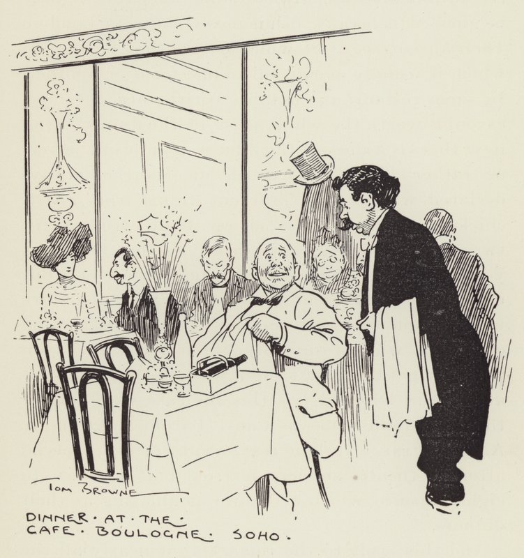 Cena en el Café, Boulogne, Soho de Tom Browne