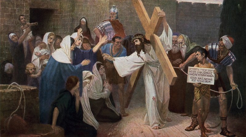 Jesús se encuentra con las mujeres de Jerusalén en su camino a la crucifixión de Unbekannt Unbekannt
