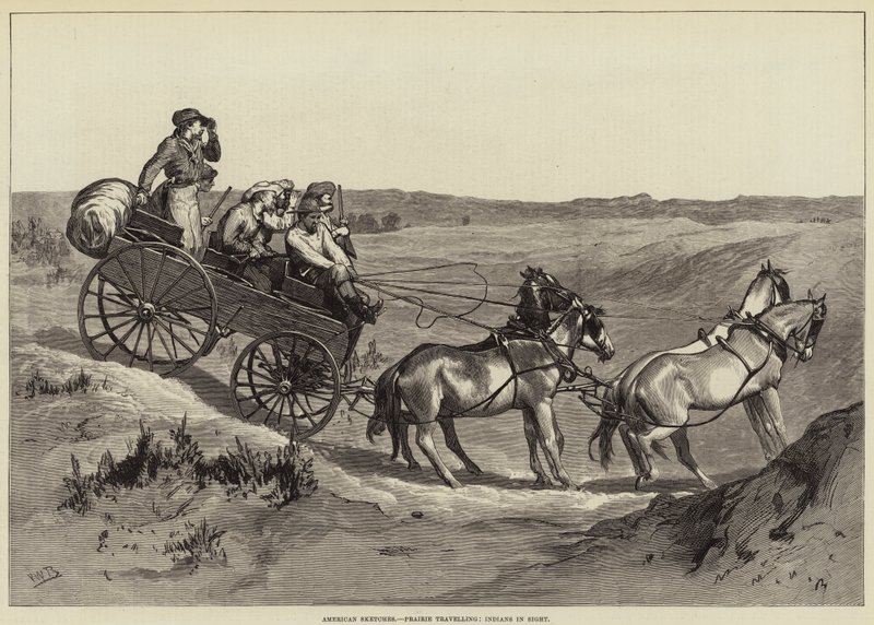 Bocetos americanos, viaje por la pradera, indios a la vista de Valentine Walter Lewis Bromley