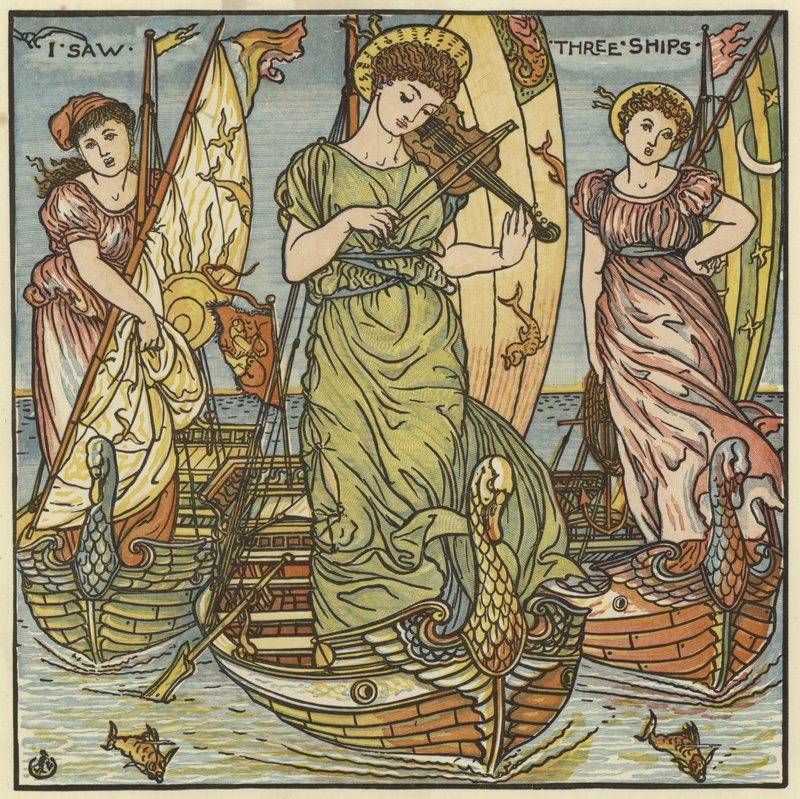 Vi tres barcos de Walter Crane