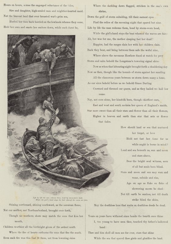 Grace Darling, por A C Swinburne de Walter Paget