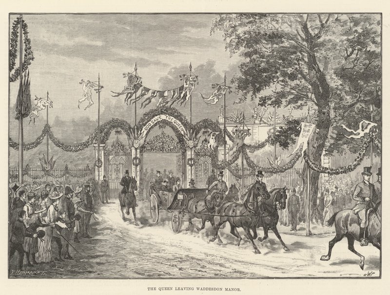 La Reina saliendo de Waddesdon Manor de Walter Paget