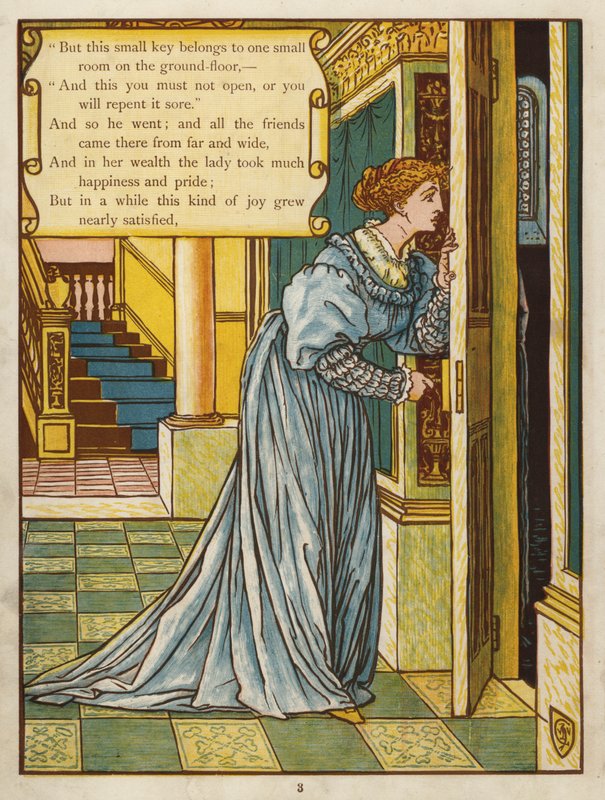 Barba Azul (litografía a color) de Walter Crane