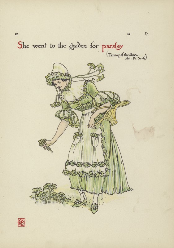 Flores del Jardín de Shakespeare de Walter Crane