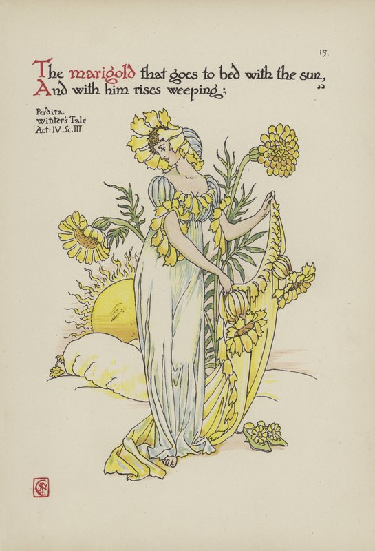 Flores del Jardín de Shakespeare de Walter Crane