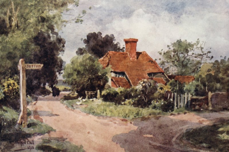 Cerca de Sutton (litografía en color) de Wilfrid Williams Ball