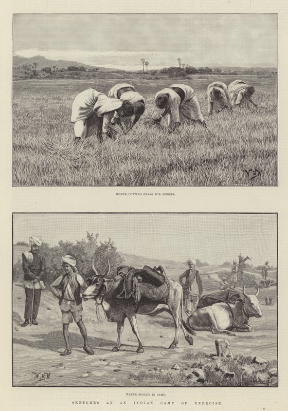 Bocetos en un campamento de ejercicios indio de William Barnes Wollen