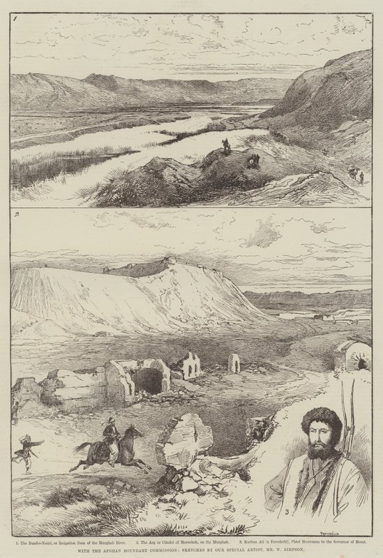 Con la Comisión de Fronteras de Afganistán de William Crimea Simpson