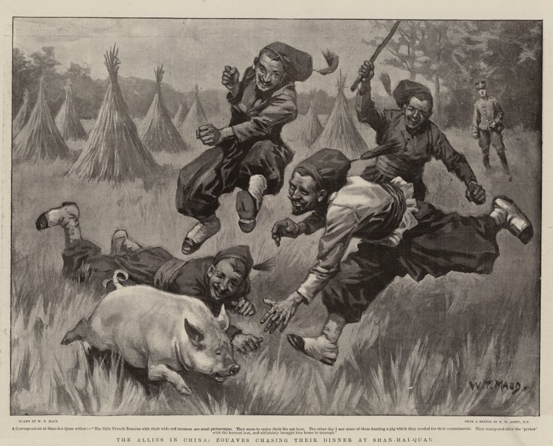 Los Aliados en China, Zuavos persiguiendo su cena en Shan-hai-Quan de William T. Maud