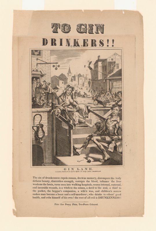 Advertencia a los bebedores de ginebra de William (after) Hogarth