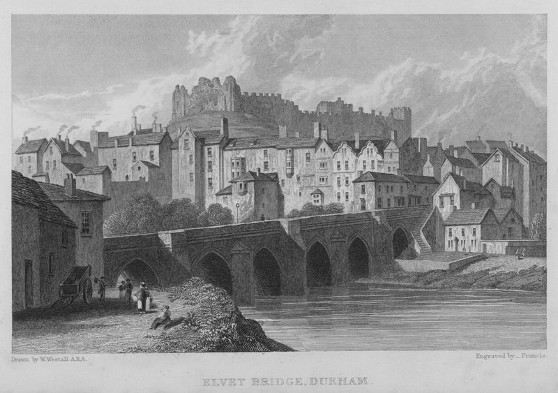 Puente Elvet, Durham (grabado) de William (after) Westall