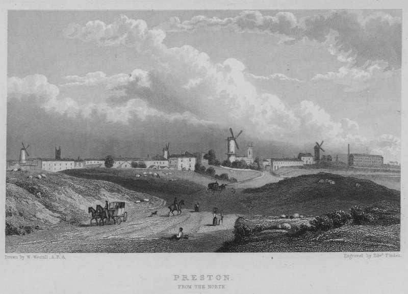 Preston, desde el norte de William (after) Westall
