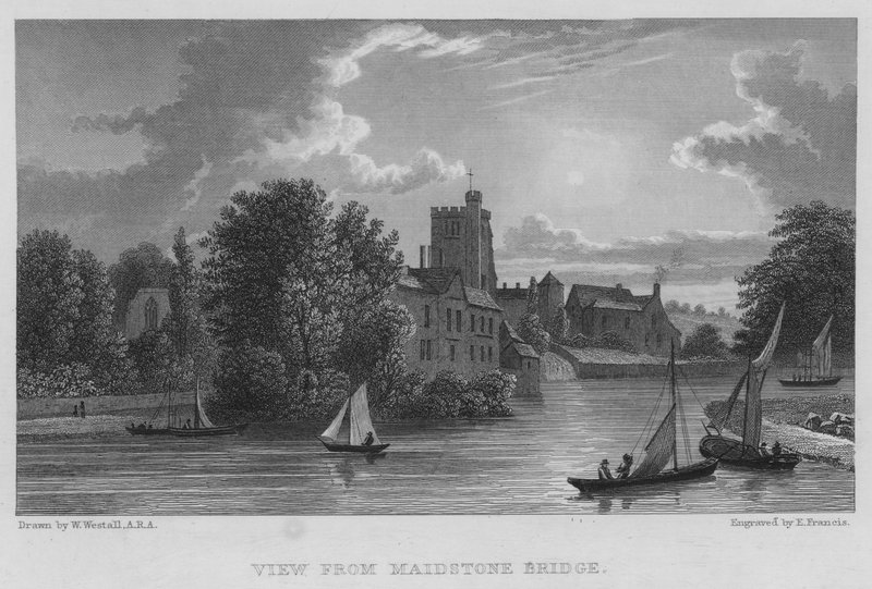 Vista desde el Puente de Maidstone (grabado) de William (after) Westall