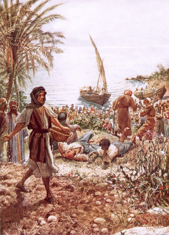 Jesús enseñando desde el bote de pesca de Pedro de William Brassey Hole