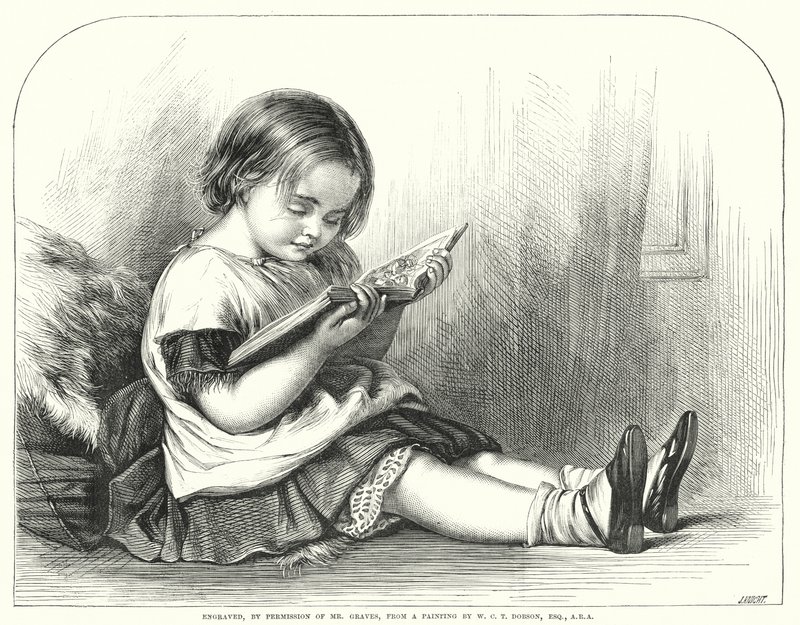 Lectura (grabado) de William Charles Thomas (after) Dobson