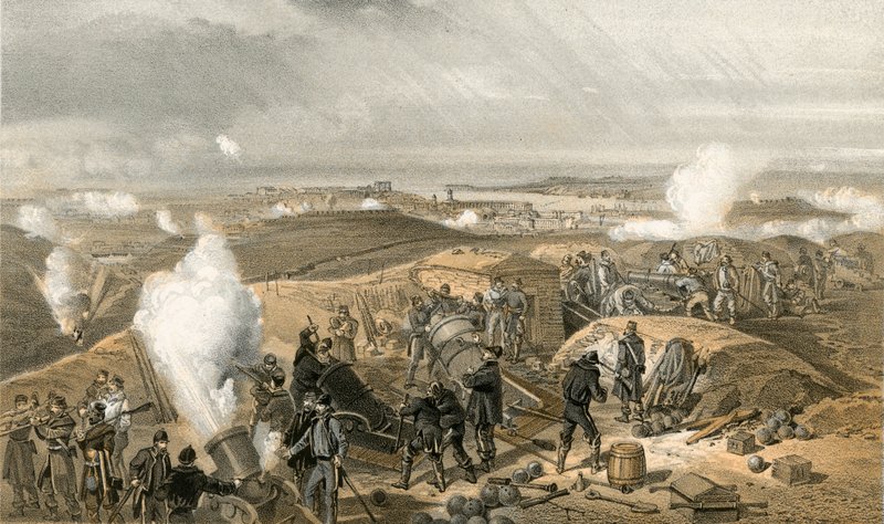 Un día caluroso en las Baterías de William Crimea Simpson