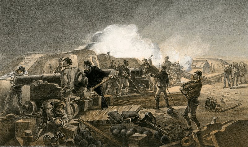 Una noche calurosa en las baterías de William Crimea Simpson
