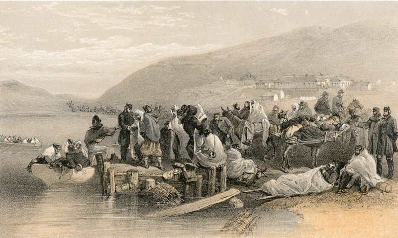 Embarque de los enfermos en Balaklava de William Crimea Simpson