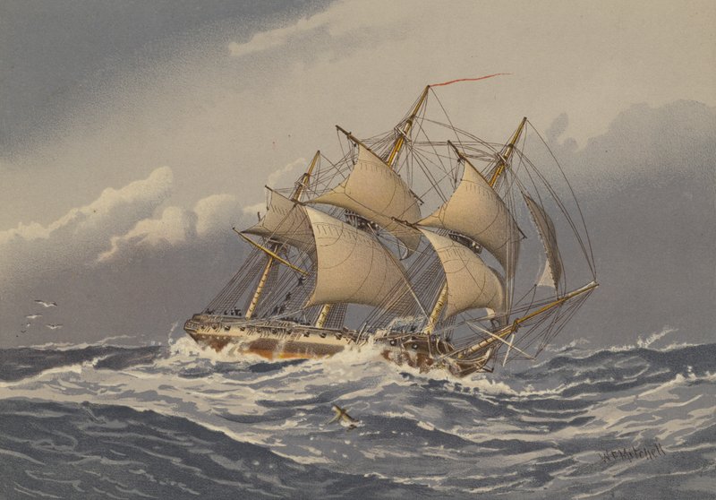 Fragata de 28 cañones, alrededor de 1794 de William Frederick Mitchell