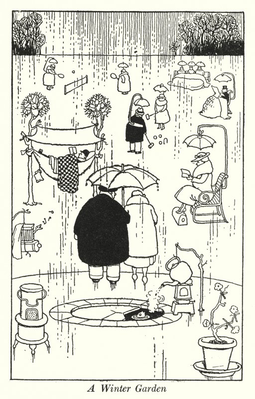 Un jardín de invierno de William Heath Robinson