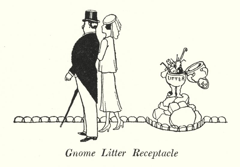 Receptáculo de basura de gnomo de William Heath Robinson