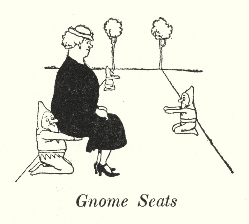 Asientos de gnomo de William Heath Robinson