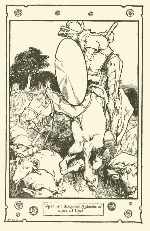 Ilustración para Don Quijote de William Heath Robinson