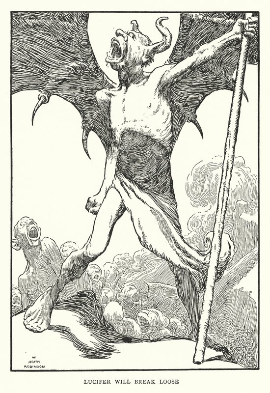 Lucifer se soltará de William Heath Robinson