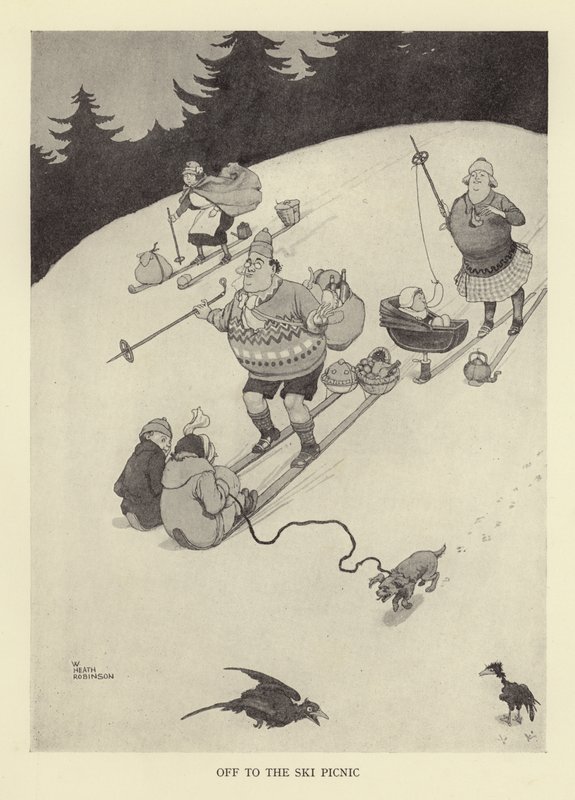 De picnic en la nieve de William Heath Robinson