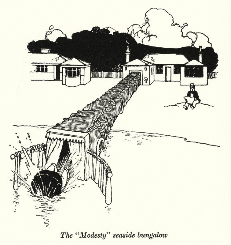 El bungalow de playa "Modesty" de William Heath Robinson