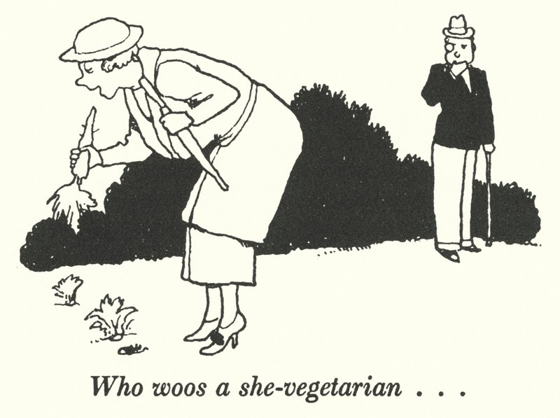 Quien corteja a una vegetariana de William Heath Robinson