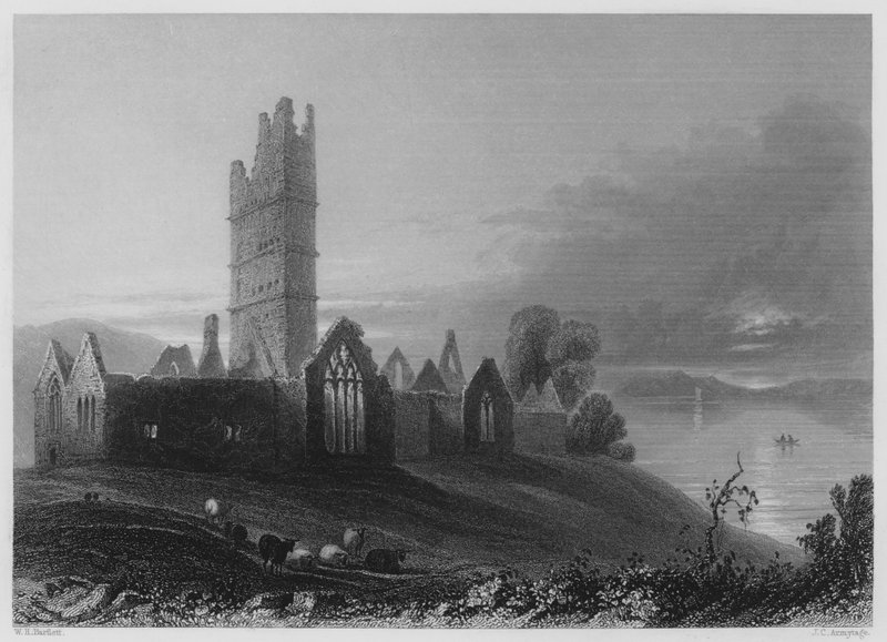 Abadía de Moyne (grabado) de William Henry (after) Bartlett