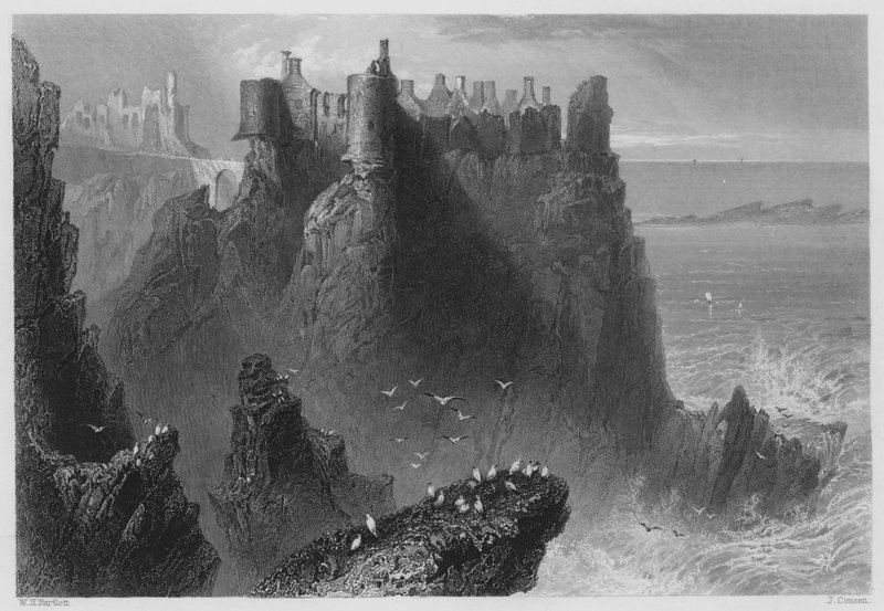 Castillo de Dunluce (grabado) de William Henry (after) Bartlett