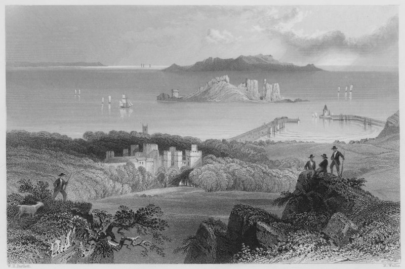 Castillo de Howth (grabado) de William Henry (after) Bartlett