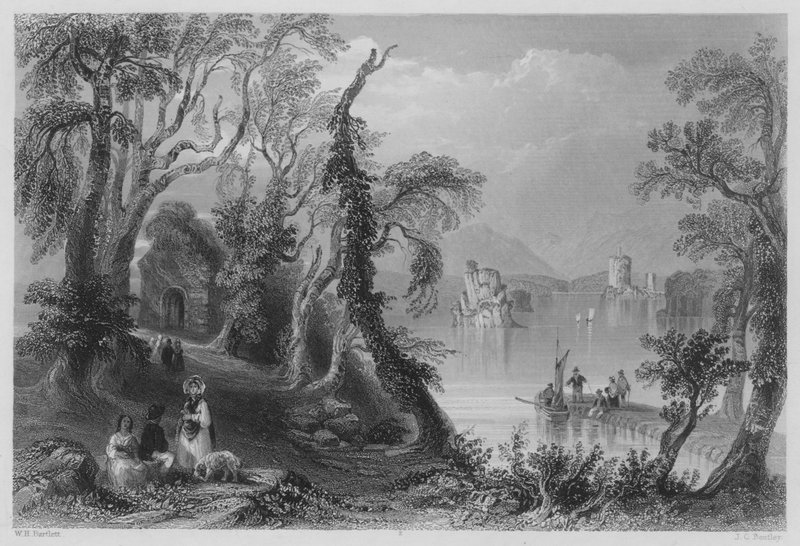 Innisfallen, Lago de Killarney de William Henry (after) Bartlett
