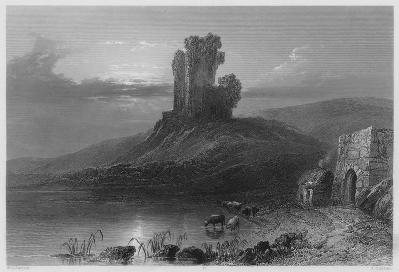 Restos del castillo de Kilcolman de William Henry (after) Bartlett