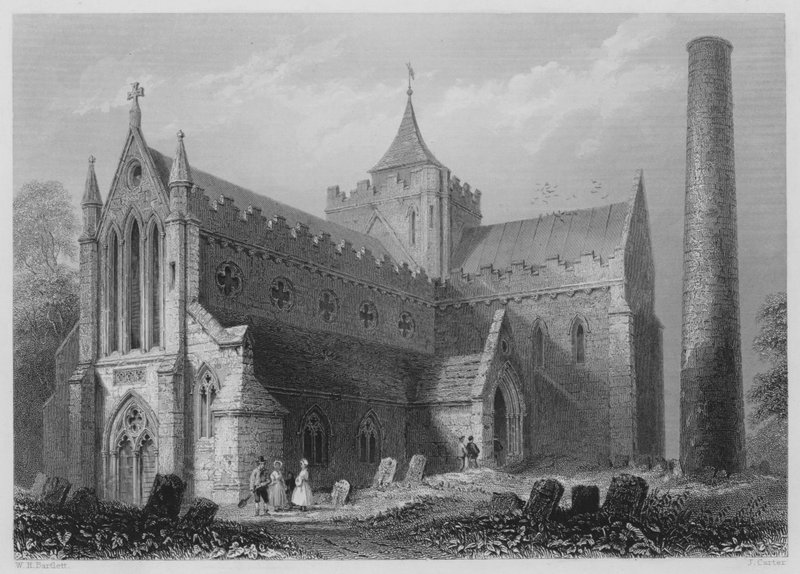 San Canice, Kilkenny (grabado) de William Henry (after) Bartlett
