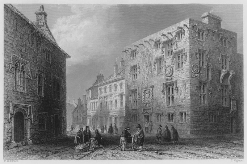Calle en Galway (grabado) de William Henry (after) Bartlett