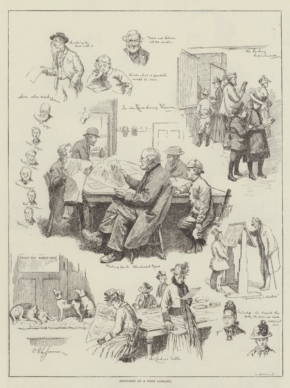 Bocetos en una biblioteca pública de William Henry Charles Groome