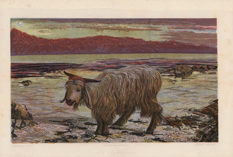 El chivo expiatorio (litografía en color) de William Holman (after) Hunt