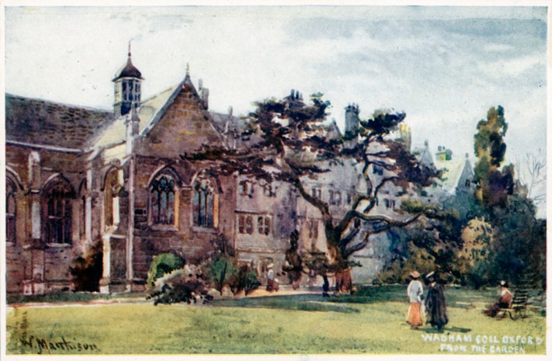 Wadham College desde el jardín de William Matthison