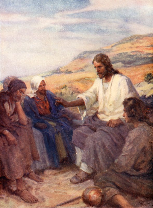 Jesús enseña a sus discípulos, Mateo v de William Pratt