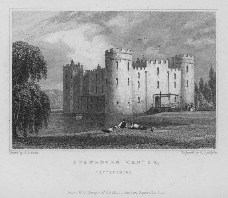 Castillo de Sherbourn, Oxfordshire (grabado) de William Radclyffe