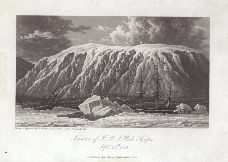 Situación del H.M.S Hecla y Griper de William Westall