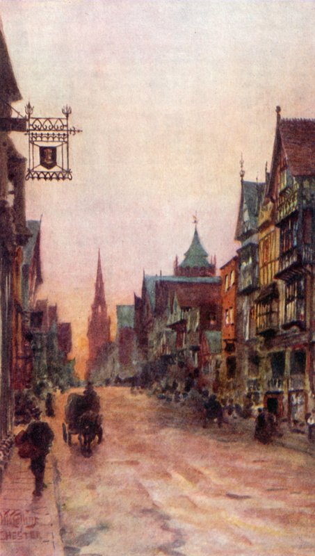 Chester, Eastgate Street (litografía en color) de William Wiehe Collins