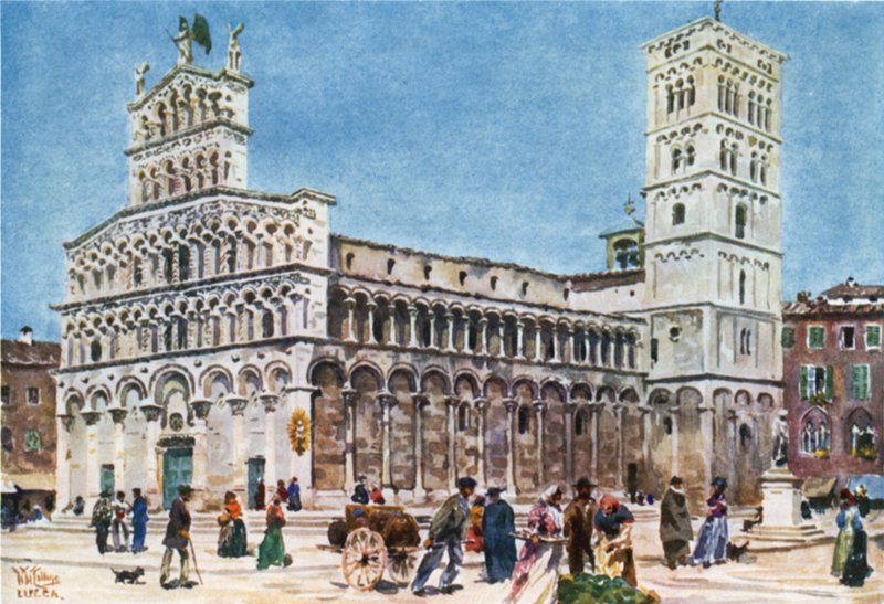 Lucca. S. Michele (litografía en color) de William Wiehe Collins