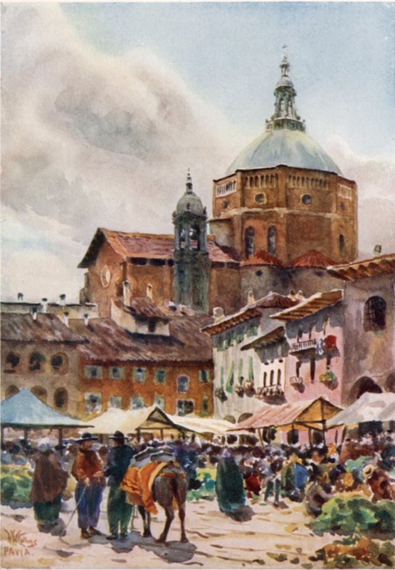 Pavía. La Catedral (litografía en color) de William Wiehe Collins