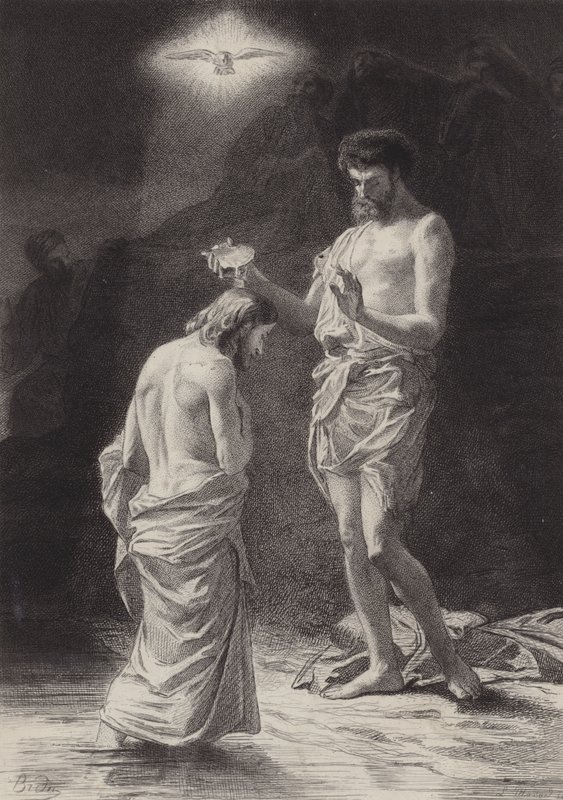 El bautismo de Cristo de after Albert Robida