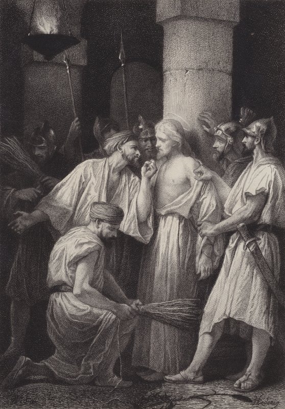Jesús entregado a los soldados de after Albert Robida